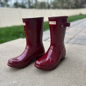 Hunter Womens Red Rain Boots